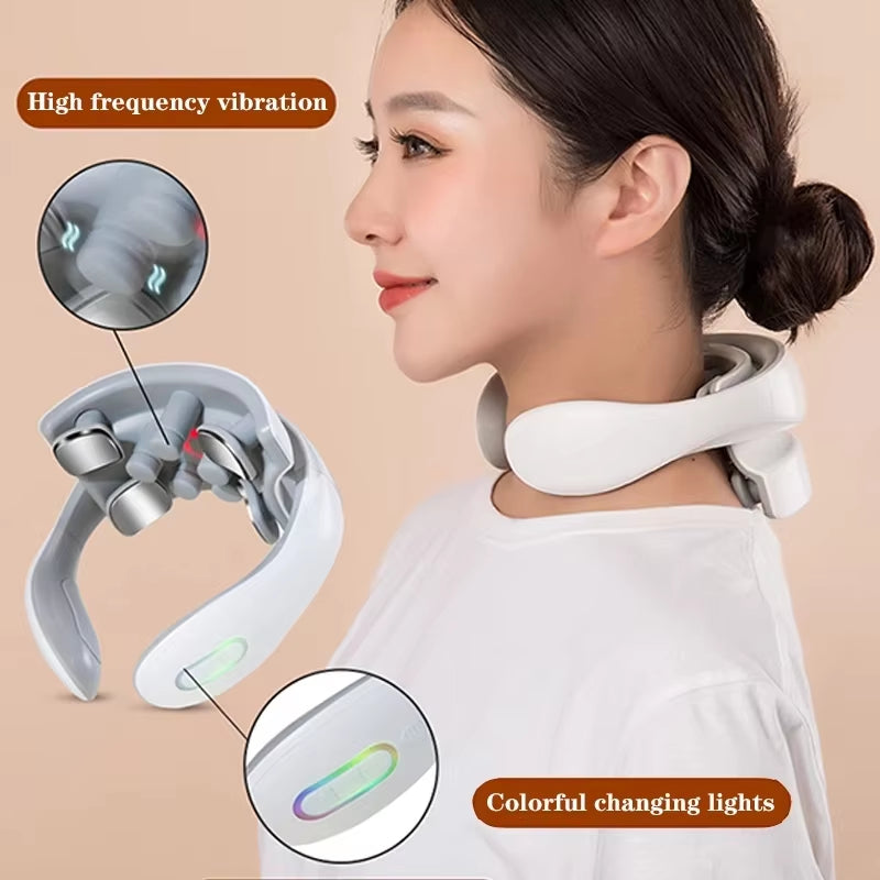 Intelligent Neck Massage Instrument Portable Shoulder Neck Massage Cervical Vertebra Health Care Vibrator Heating Compress Massage